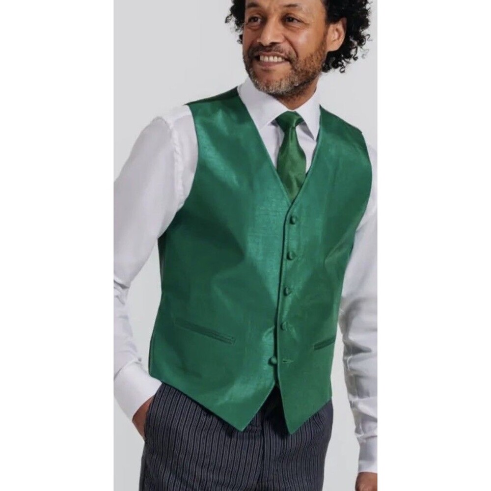 Daniel Elissa Men’s Size M Satin Green Doupion Vest St Patrick’s Day